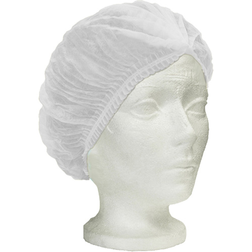 Bonnet bouffant pliss&eacute; Ronco Care, Polypropyl&egrave;ne, 24", Blanc Cantin et fils
