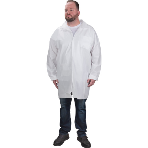 Protective Lab Coat, Microporous, White, Small Cantin et fils
