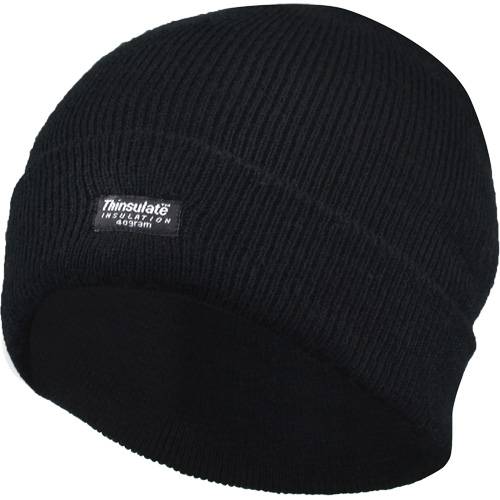 Tuque doubl&eacute;e &agrave; rebord, Doublure en Thinsulate, Taille unique, Noir Cantin et fils