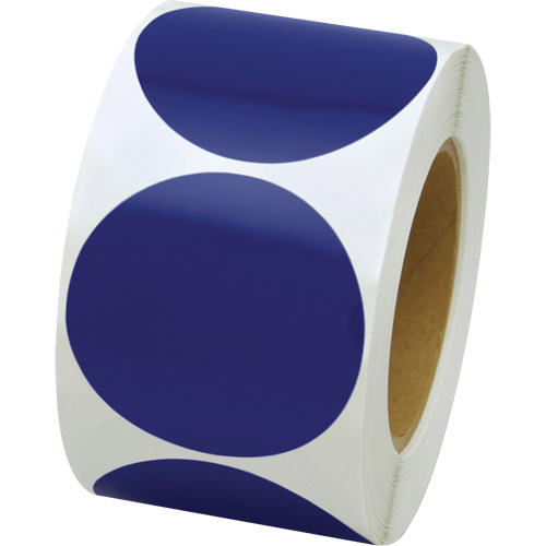 Coloured Marking Dots, Circle, 3" L x 3" W, Blue, Vinyl Cantin et fils