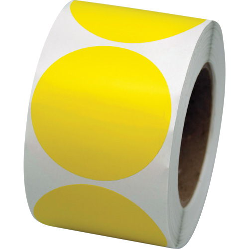 Coloured Marking Dots, Circle, 3" L x 3" W, Yellow, Vinyl Cantin et fils