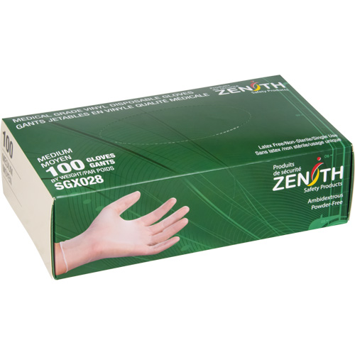 Disposable Gloves, Small, Vinyl, 4.5-mil, Powder-Free, Clear, Class 2 Cantin et fils