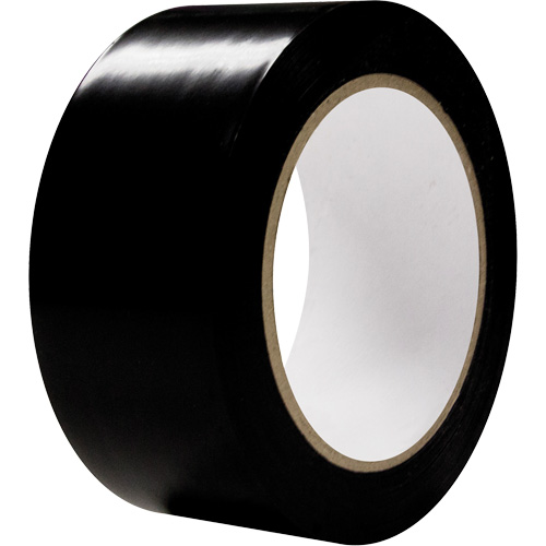 Aisle Marking Tape, 2" x 108', PVC, Black Cantin et fils
