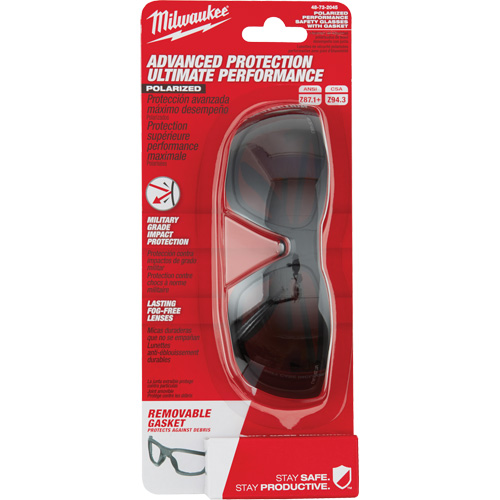 Performance Safety Glasses with Gasket, Black Lens, Polarized, Meets/Exceeds CSA Z94.3 Cantin et fils