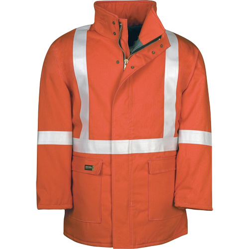 Parka dhiver &agrave; doublure matelass&eacute;e AllOut Westex UltraSoft avec bandes r&eacute;fl&eacute;chissantes, Moyen (grande taille), Orange haute visibilit&eacute;, 46 cal/cm² Cantin et fils