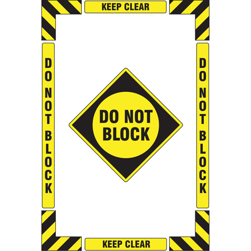 "Keep Clear Do Not Block" Floor Marking Kit, Adhesive, English with Pictogram Cantin et fils