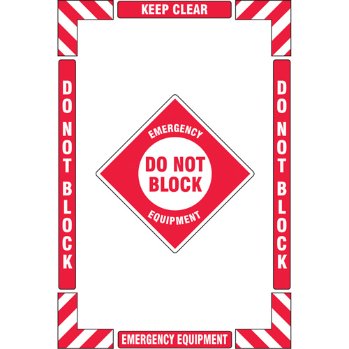 "Emergency Equipment" Floor Marking Kit, Adhesive, English with Pictogram Cantin et fils