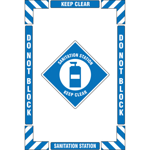 "Sanitation Station" Floor Marking Kit, Adhesive, English with Pictogram Cantin et fils