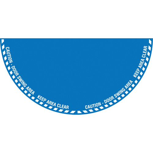Signalisation au sol ?Caution? (attention) pour porte battante en demi-cercle, Adh&eacute;sif, Anglais avec pictogramme Cantin et fils
