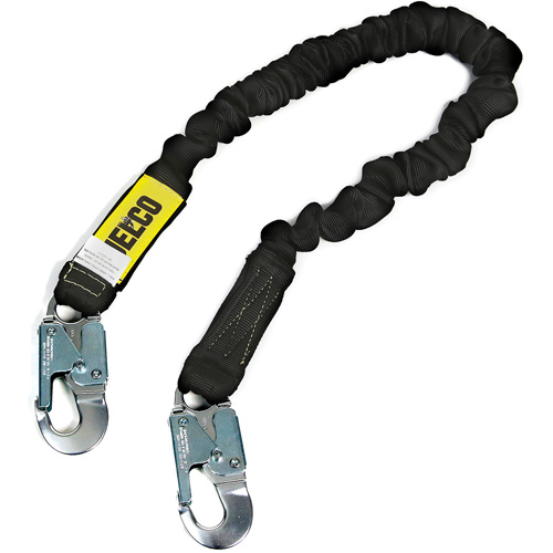 Arc Flash Lanyard, 6', Locking Snap Hook Center, Locking Snap Hook Leg Ends, Nylon Cantin et fils