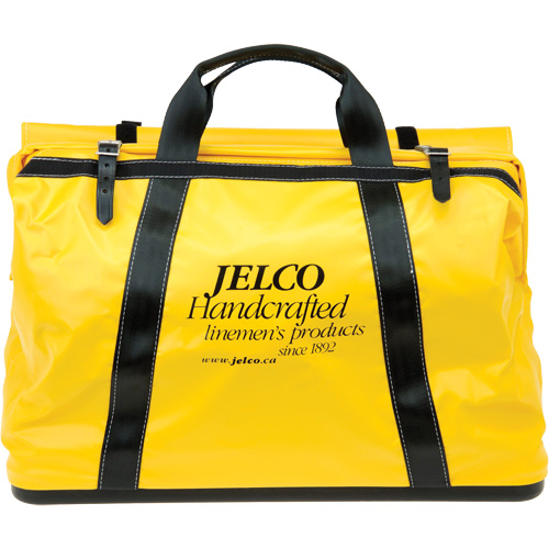 Sac de transport avec rev&ecirc;tement en vinyle, Nylon, Noir/Jaune Cantin et fils