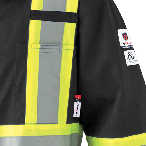 7702BK Combinaison ignifuge et r&eacute;sistant &agrave; l'arc &eacute;lectrique 88/12 FR-Tech, Taille 36, Noir, 9,7 cal/cm² Cantin et fils