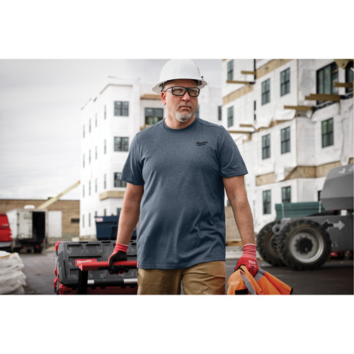 Hybrid Work Tee Shirt, Men's, Small, Blue Cantin et fils