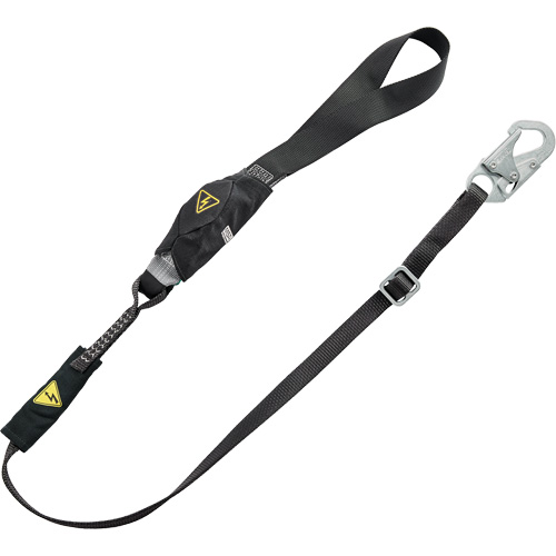 Longe utilitaire &agrave; amortisseur d'&eacute;nergie V-Series, 6', Point d'ancrage &agrave; Crochet mousqueton, Crochet mousqueton aux jambes, Nylon Cantin et fils