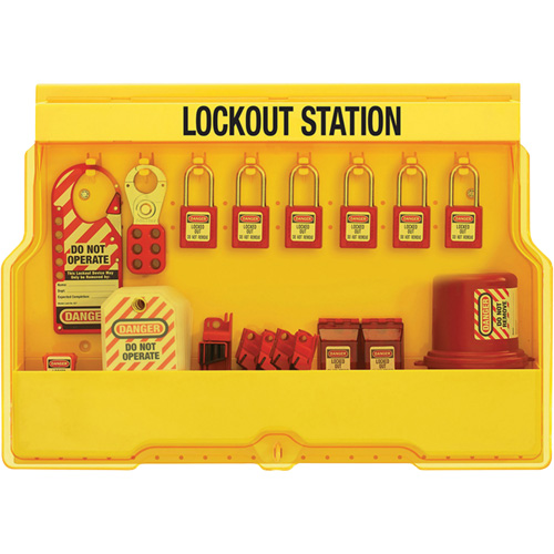 Premier Electrical Lockout Station, Thermoplastic Padlocks, 16 Padlock Capacity, Padlocks Included Cantin et fils