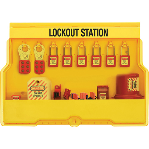 Station de cadenassage dappareils &eacute;lectriques de qualit&eacute; sup&eacute;rieure, Cadenas Thermoplastique, Capacit&eacute; de 16, Cadenas Compris Cantin et fils