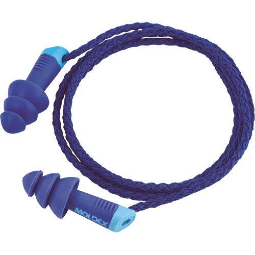 Alphas Metal Detectable Reusable Earplugs, Corded, One-Size, Bulk - Polybag, 27 NRR dB Cantin et fils