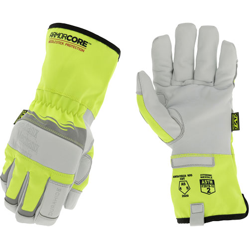 Gants de protection haute visibilit&eacute; contre les &eacute;pingles, Taille Petit, Rev&ecirc;tement Polyur&eacute;thane, Enveloppe en DuraHide, ASTM ANSI niveau A5 Cantin et fils