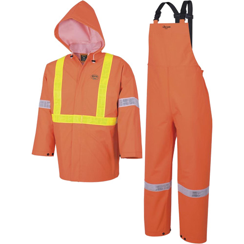 R85 Element FR FR 3-Piece Safety Rain Suit, Small, High Visibility Orange Cantin et fils