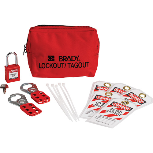 Lockout Tagout Kit with Nylon Safety Padlock in Pouch, Electrical Kit, 14 Components Cantin et fils