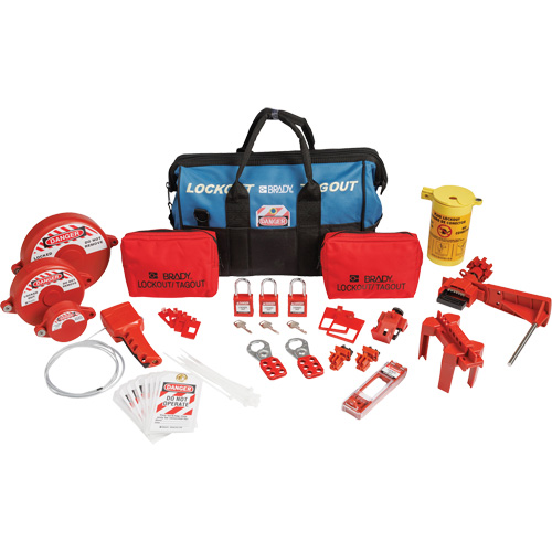 Lockout Tagout Kit with Nylon Safety Lockout Padlocks in Duffel Bag, Electrical/Valve Kit, 31 Components Cantin et fils