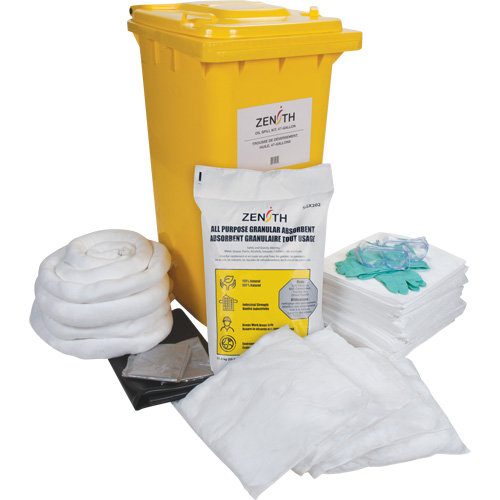 Trousse contre les d&eacute;versements, Huile seulement, Bac, Absorbance de 63 gal. US Cantin et fils