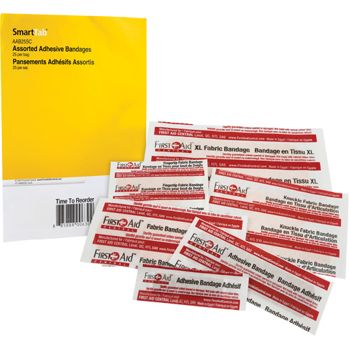 SmartCompliance&reg; Refill Adhesive Bandages, Assorted, Fabric/Plastic, Non-Sterile Cantin et fils