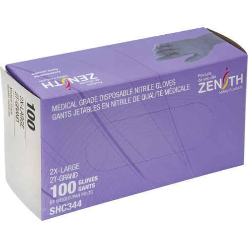 Medical Grade Disposable Gloves, 2X-Large, Nitrile, 6-mil, Powder-Free, Black, Class 2 Cantin et fils