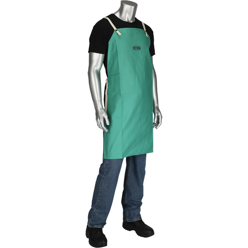 Tablier en satinette 100 % coton trait&eacute; FR Ironcat Dynamic, Salopette, Vert Cantin et fils