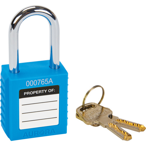 Safety Lock, Blue, Keyed Different, Thermoplastic, 1-1/2" Width Cantin et fils