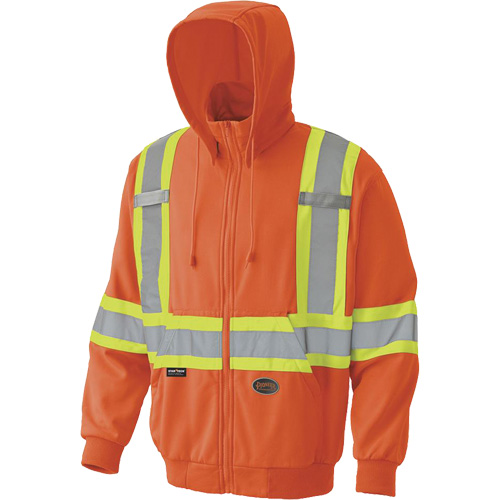 6940 Chandail capuche &agrave; fermeture &eacute;clair, Petit, Orange haute visibilit&eacute; Cantin et fils