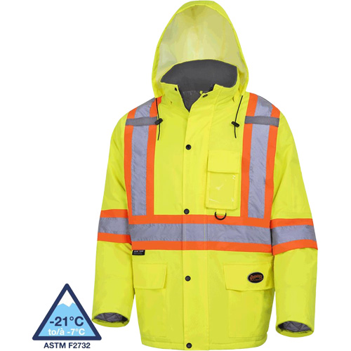 5031 Waterproof Quilted Safety Parka, High Visibility Lime-Yellow, Small Cantin et fils