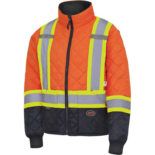 5015 Manteau matelass&eacute; pour cong&eacute;lateur, Polyester, Noir/Orange haute visibilit&eacute;, T-petit Cantin et fils