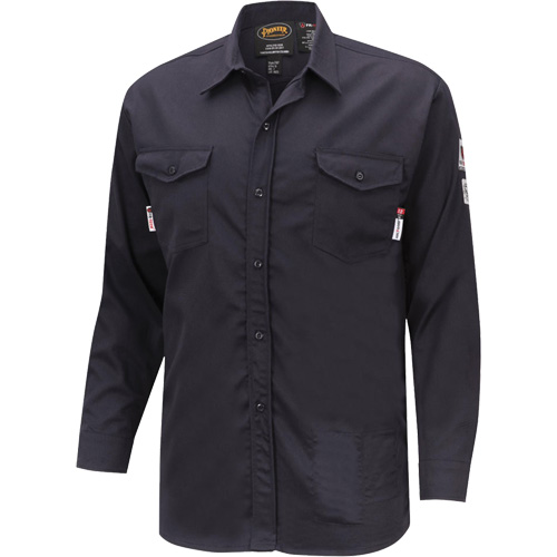 7742 FR-Tech&reg; Flame-Resistant Safety Shirt, Small, Navy Blue Cantin et fils