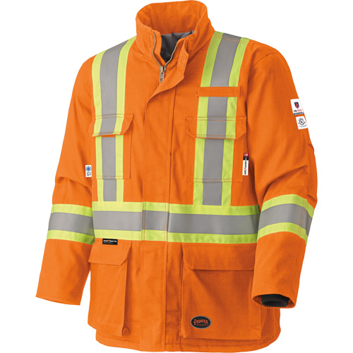 5533 Flame-Resistant Safety Parka, Small, High Visibility Orange, 58 cal/cm² Cantin et fils