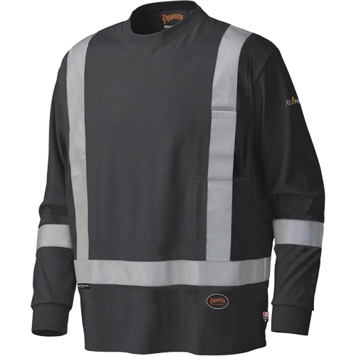 340SFA Flame-Resistant Long-Sleeved Safety Shirt, Small, Black Cantin et fils