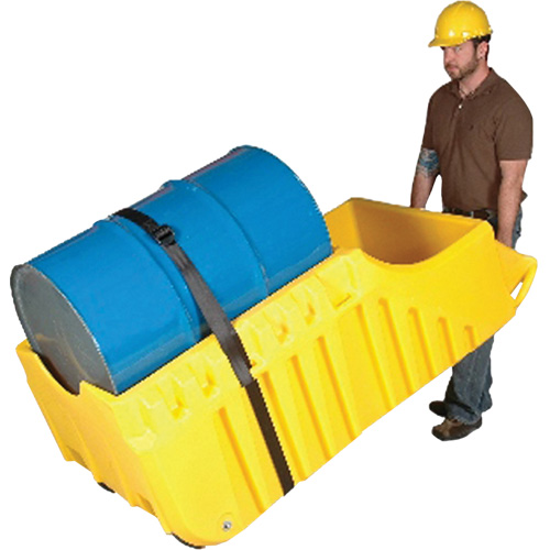 Chariot pour baril, 26,5'' lo x 26,5'' la x 5'' h, Cap. de d&eacute;versement 800 gal. US Cantin et fils