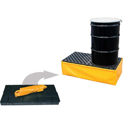 Ultra-Spill Pallet flexible, 2 barils, Capacit&eacute; de d&eacute;versement 66 gal. US, 48" x 24" x 14" Cantin et fils