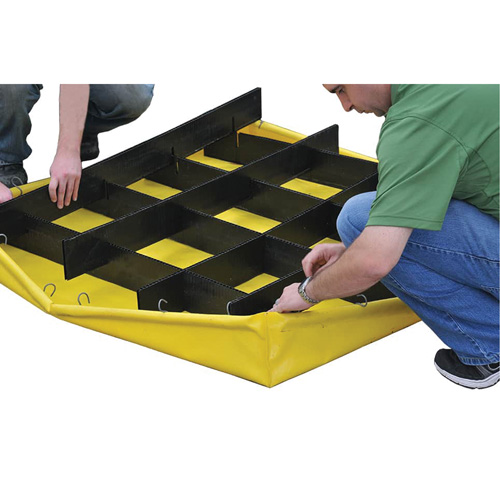 Ultra-Spill Pallet flexible, 4 barils, Capacit&eacute; de d&eacute;versement 66 gal. US, 48" x 48" x 7" Cantin et fils