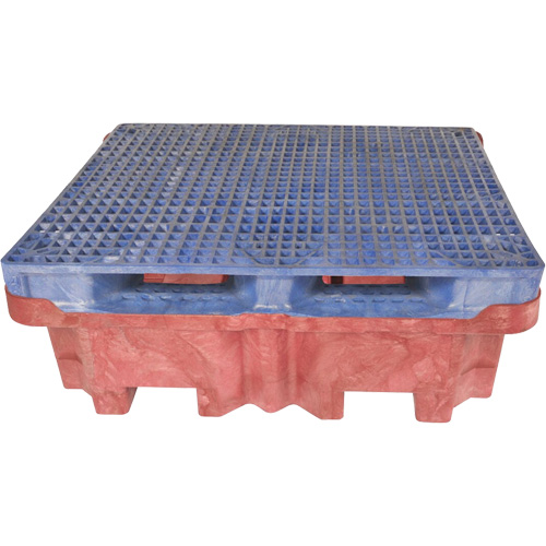 Ultra-Spill King palette de d&eacute;versement &agrave; pont plat, 4 barils, Capacit&eacute; de d&eacute;versement 85 gal. US, 51" x 51" x 17,5" Cantin et fils