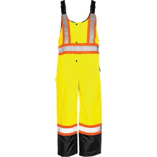 TO1 Winter Traffic Overalls, Polyester, Small, Black/High Visibility Lime-Yellow Cantin et fils