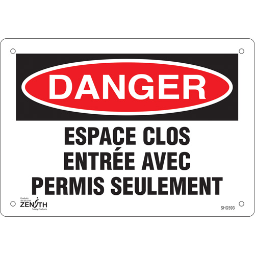 "Espace clos" Sign, 7" x 10", Plastic, French Cantin et fils