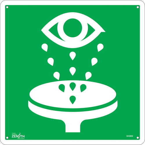 Eye Wash CSA Standard Safety Sign, 12" x 12", Aluminum, Pictogram Cantin et fils