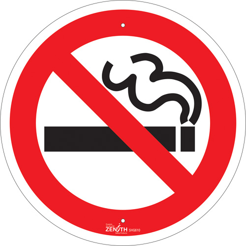 Enseigne de s&eacute;curit&eacute; conforme &agrave; la CSA - No Smoking, 12" x 12", Aluminium, Pictogramme Cantin et fils