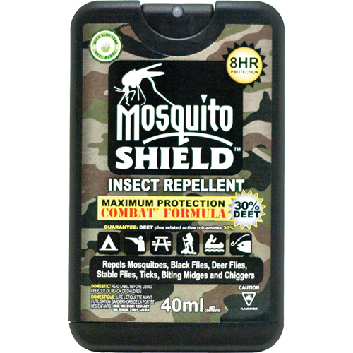 Insectifuge de format poche Mosquito Shield, DEET &agrave; 30 %, Vaporisateur, 40 ml Cantin et fils