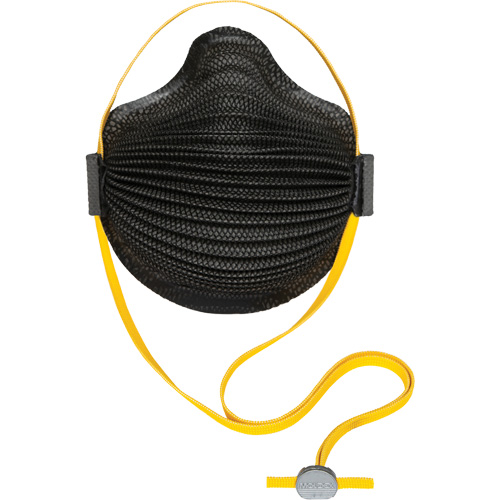 Masques jetables AirWave s&eacute;rie M noirs avec SmartStrap et embout int&eacute;grale en mousse, N95, Certifi&eacute; NIOSH, Moyen/grand Cantin et fils