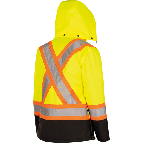 5021BBW Women's  7-in-1 Waterproof Jacket with Hood, Polyester/Polyurethane, High Visibility Lime-Yellow, X-Small Cantin et fils