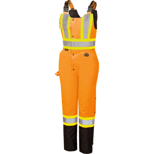5040BBW Women's High-Visibility Waterproof Safety Overalls, Polyester, X-Small, Black/High Visibility Orange Cantin et fils