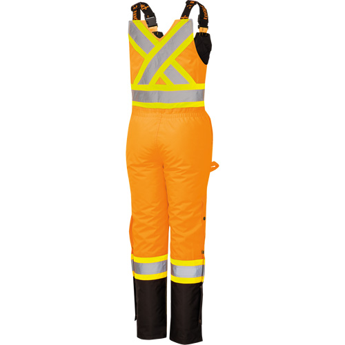 5040BBW Women's High-Visibility Waterproof Safety Overalls, Polyester, X-Small, Black/High Visibility Orange Cantin et fils