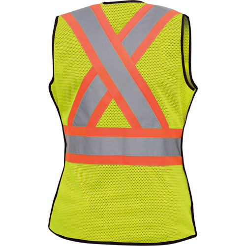 489 Women's High-Visibility Safety Tear-Away Vest, High Visibility Lime-Yellow, X-Small, Polyester Cantin et fils